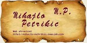 Mihajlo Petrikić vizit kartica
